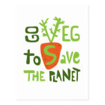 Veganen räcker skriftlig slogan med morotvykortet