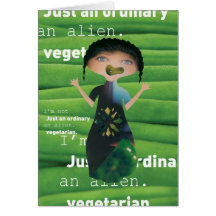 Vegetarian är ingen främling! hälsnings kort