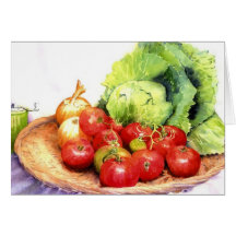 Veggies på en basket kort