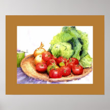 Veggies på en korg affisch