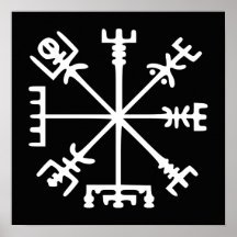 Vegvísir (Viking kompass) Affisch
