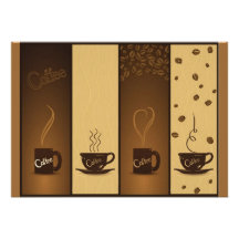vektorkaffebaner anpassade inbjudningskort