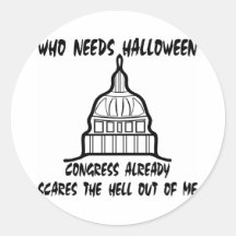 Vem behöver Halloween kongressskräck Runda Klistermärken