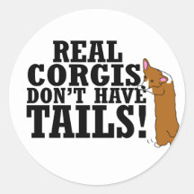 Verkliga Corgis har inte svanar Rund Klistermärke