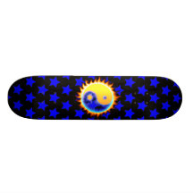 Verkligt flammar den Yin Yang skateboarden