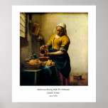 Vermeers hällande mjölk för Maidservant (circa 166 Affischer