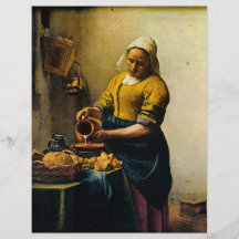 Vermeers hällande mjölk för Maidservant (circa 166 Full Färg Flygblad