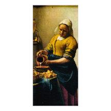 Vermeers hällande mjölk för Maidservant (circa 166 Personliga Rack Kort