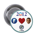 Vermont älskar politisk pinback 2012 för den Obama Knappar