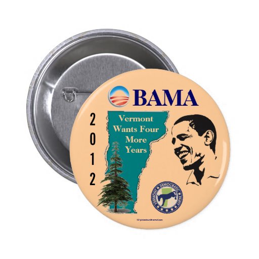 Vermont för Obama 2012 politiska pinback knäppas Knapp Med Nål