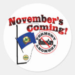 Vermont kommande Anti ObamaCare - November! Runda Klistermärken