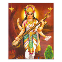 Version 2 för Saraswati tryck (8" x 10") - Foton