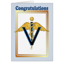 Veterinär- Caduceus - Congradulations Hälsnings Kort