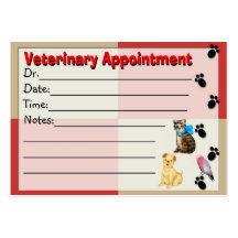 Veterinär- möte påminnelsekort visitkort