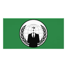 Vi är anonym grönt och svärtar flagga foto kort