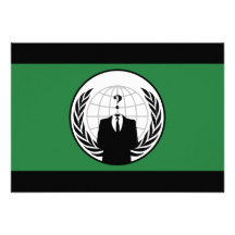 Vi är anonym grönt och svärtar flagga personliga inbjudan