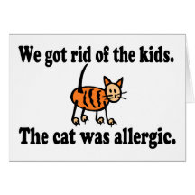 Vi har Rid av ungarna katten var allergiska Kort