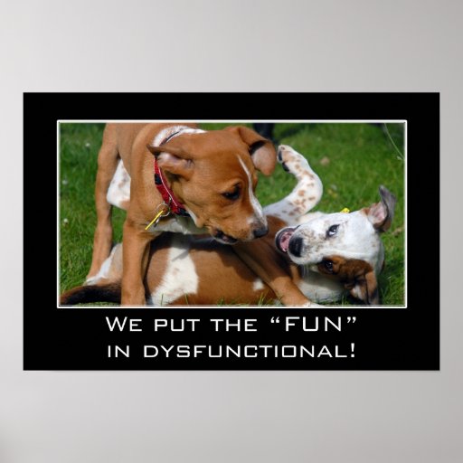 Vi satte egentligen roligten i dysfunktionell (v) posters