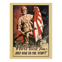 Vi ska slickar dem propaganda för amerikanvärldskr vykort