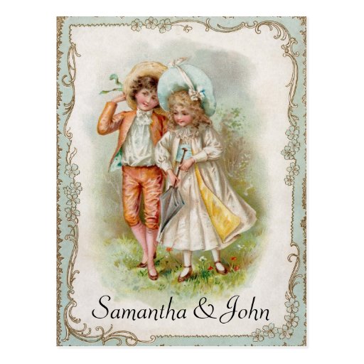 Victorianbröllop spara datum vykort