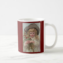 Victorianflicka med juljärnek kaffe muggar