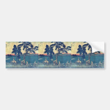 vid Ando Hiroshige Ukiyo-e. Bildekal