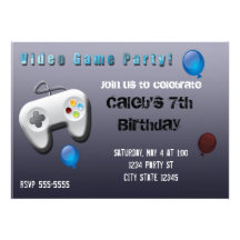 VideospelGamerfödelsedagsfest inbjudan