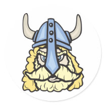 Viking!  Customizable! Runda Klistermärken