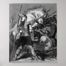 Viking kvinna med spjut och den bevingada hjälmen posters