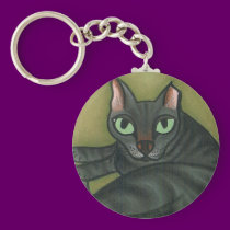 Vild katt "kringstrykande" Keychain nyckelringar