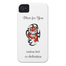 Vild stam- tiger för kallt tecknadtatueringsymbol iPhone 4 Case-Mate cases