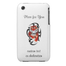 Vild stam- tiger för kallt tecknadtatueringsymbol iPhone 3 fodraler