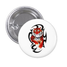 Vild stam- tiger för kallt tecknadtatueringsymbol knappar med nål