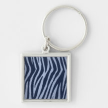 Vildzebra tryckDenim Nyckel Ringar