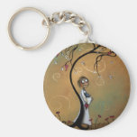 Vilkendera vinden blåser långt Keychain Nyckel Ring