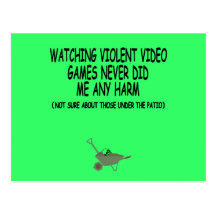 Viloent videospel vykort