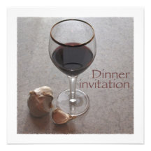 vin- och vitlökmiddaginbjudan