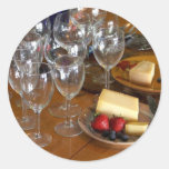 Vinexponeringsglas Stawberries och oststilleben St Klistermärken