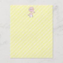 Vinka den gulliga babyen, på gula stripes. flygblad