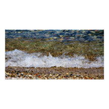 Vinkar slå strandkusten anpassade foto kort