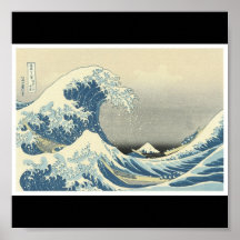 "Vinkar underbaren" japanskt måla C. 1830-1832 Affischer