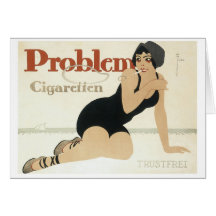 VINTAGE AFFISCH FÖR PROBLEM CIGARETTEN HÄLSNINGSKORT