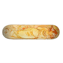 Vintage Alfons M. Mucha Skateboard Deck