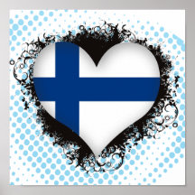 Vintage älskar jag Finland Affisch
