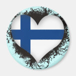 Vintage älskar jag Finland Kylskåpsnagnet