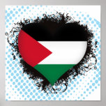 Vintage älskar jag Palestina Print