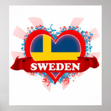 Vintage älskar jag sverige affischer