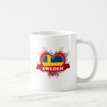 Vintage älskar jag sverige muggar
