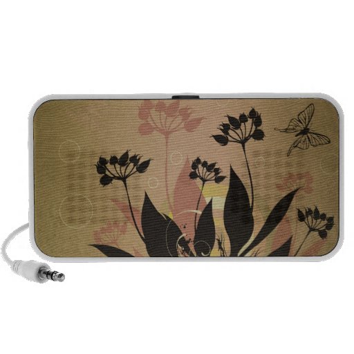 Vintage blommar och fjärilsklottret iPod högtalare