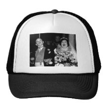 Vintage bröllop avbildar baseball hat